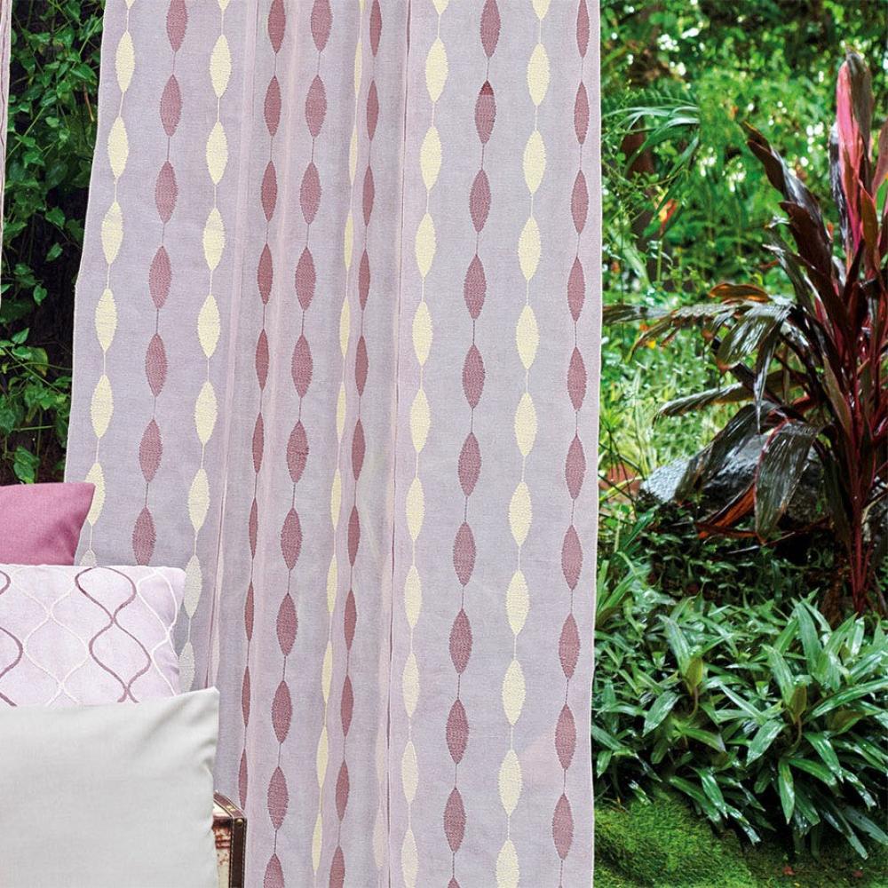 CROWN EMBROIDERY POLYESTER OVAL PATTA  SHEER CURTAIN FABRIC