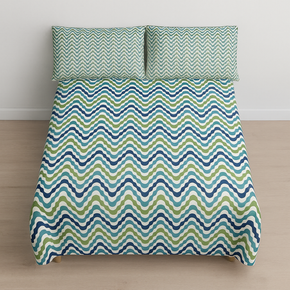 DAZZLE PRINTED GREEN  COTTON DOUBLE  BEDSHEET