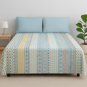 DAZZLE SUPER SOFT CHECKRED COTTON PRINTED DOUBLE BEDSHEET