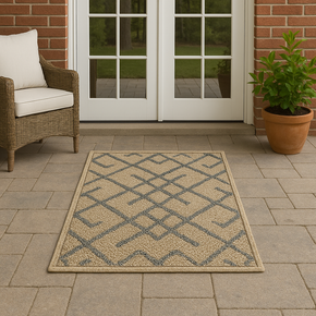 SANDRO JUTE DOORMAT GOLDEN BROWN  100% POLYESTER