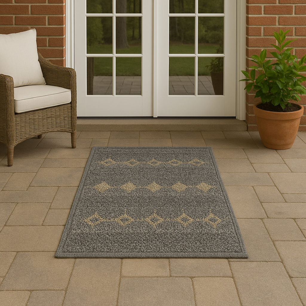 SANDRO JUTE DOORMAT GRAY BROWN 100% POLYESTER
