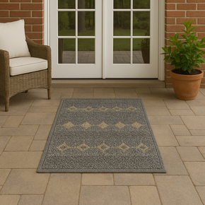 SANDRO JUTE DOORMAT GRAY BROWN 100% POLYESTER