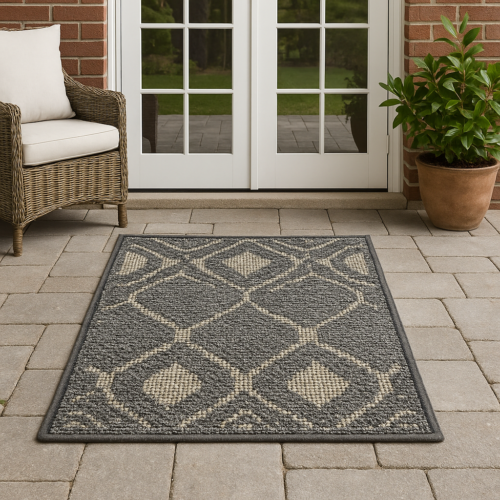 SANDRO JUTE DOORMAT 100% polyester white gray