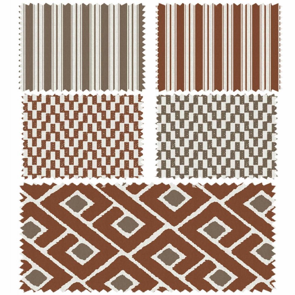 Geometric Fineprints  DIAMOND RED  UPHOLSTERY FABRICS