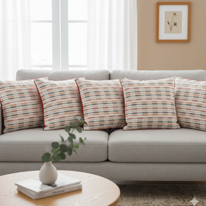 Woven Striped Cushion Cover Set OF 5 40cmx40cm