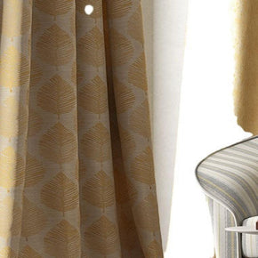 GLOVANNI JACQUARD BIG LEAF YELLOW MAIN CURTAIN FABRIC