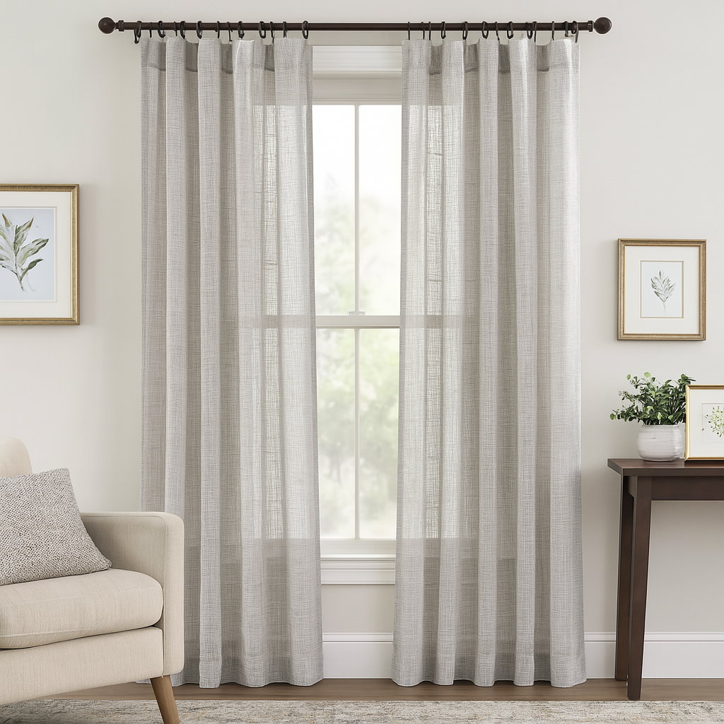 Stunning Sheer Curtain Fabric Plain Design 31438