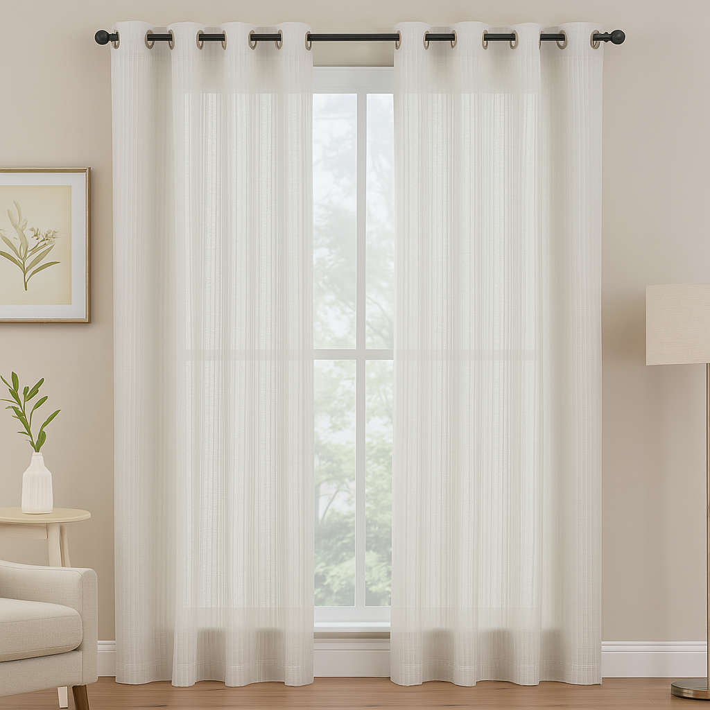 Stunning Sheer Curtain Fabric STRIPE DESIGN 31415