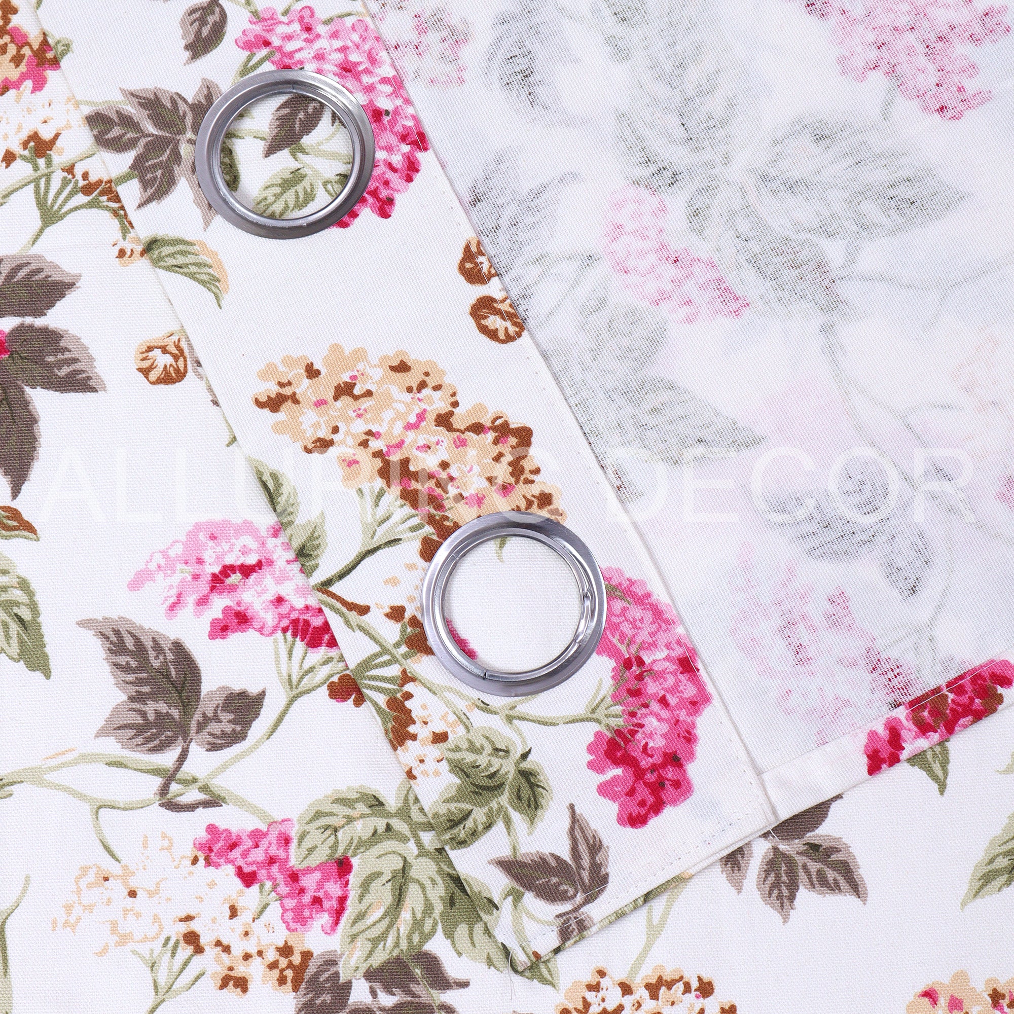 ELEGANT  FLORAL PRINTED WHITE AND PINK  CURTAIN FOR BEDROOM & LIVING ROOM