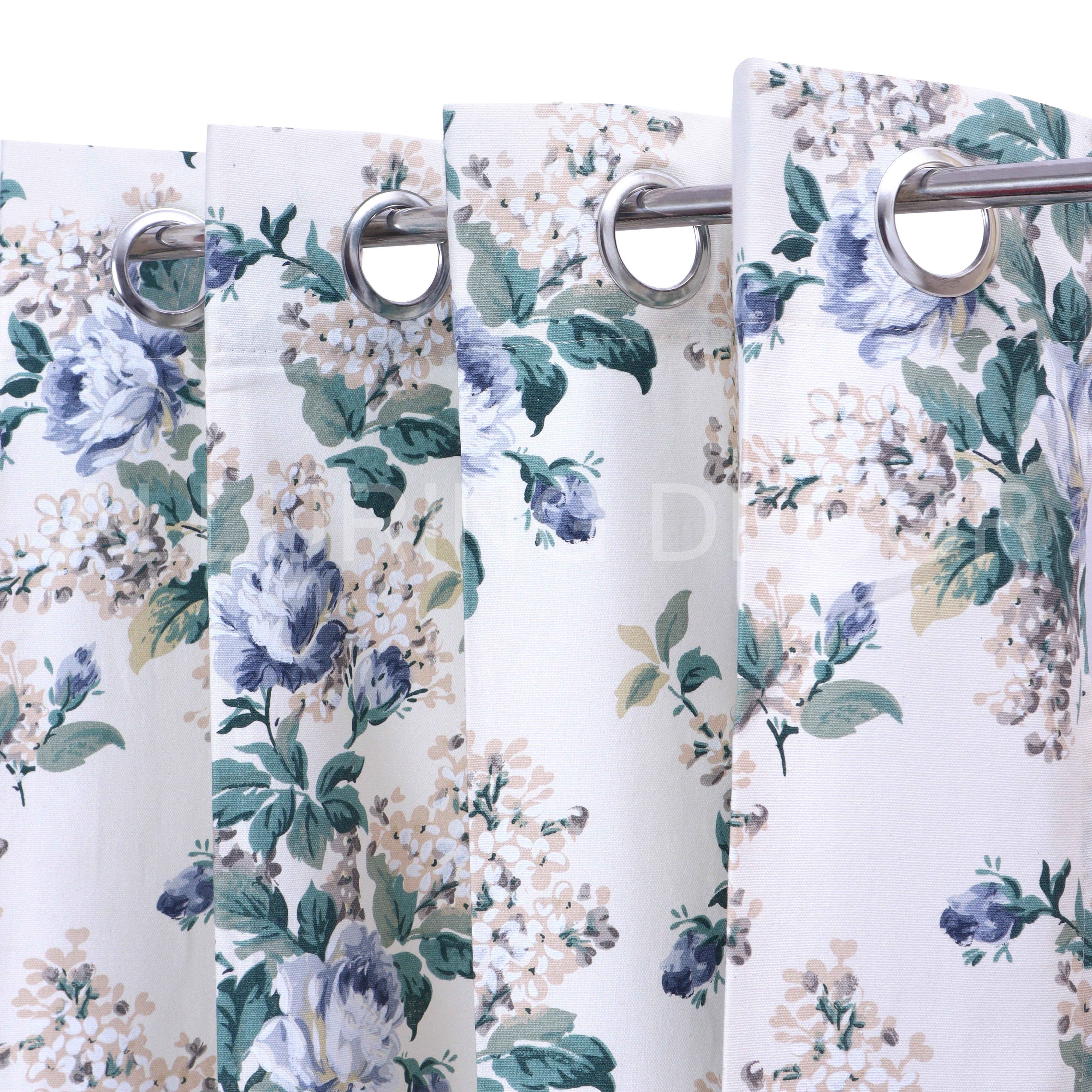 ELEGANT  FLORAL PRINTED  GREEN AND BLUE CURTAIN FOR BEDROOM & LIVING ROOM