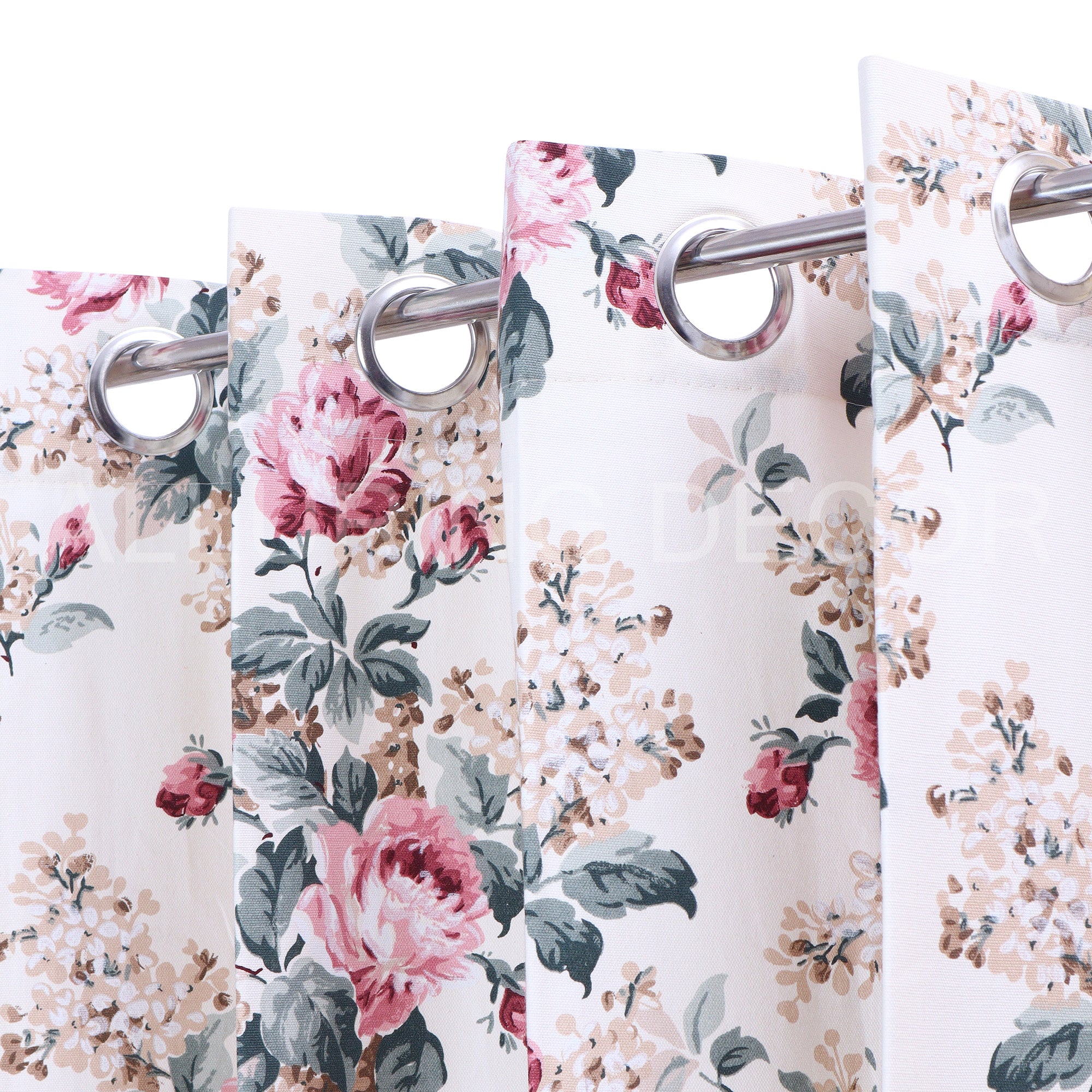 ELEGANT  FLORAL PRINTED  WHITE AND RED CURTAIN FOR BEDROOM & LIVING ROOM