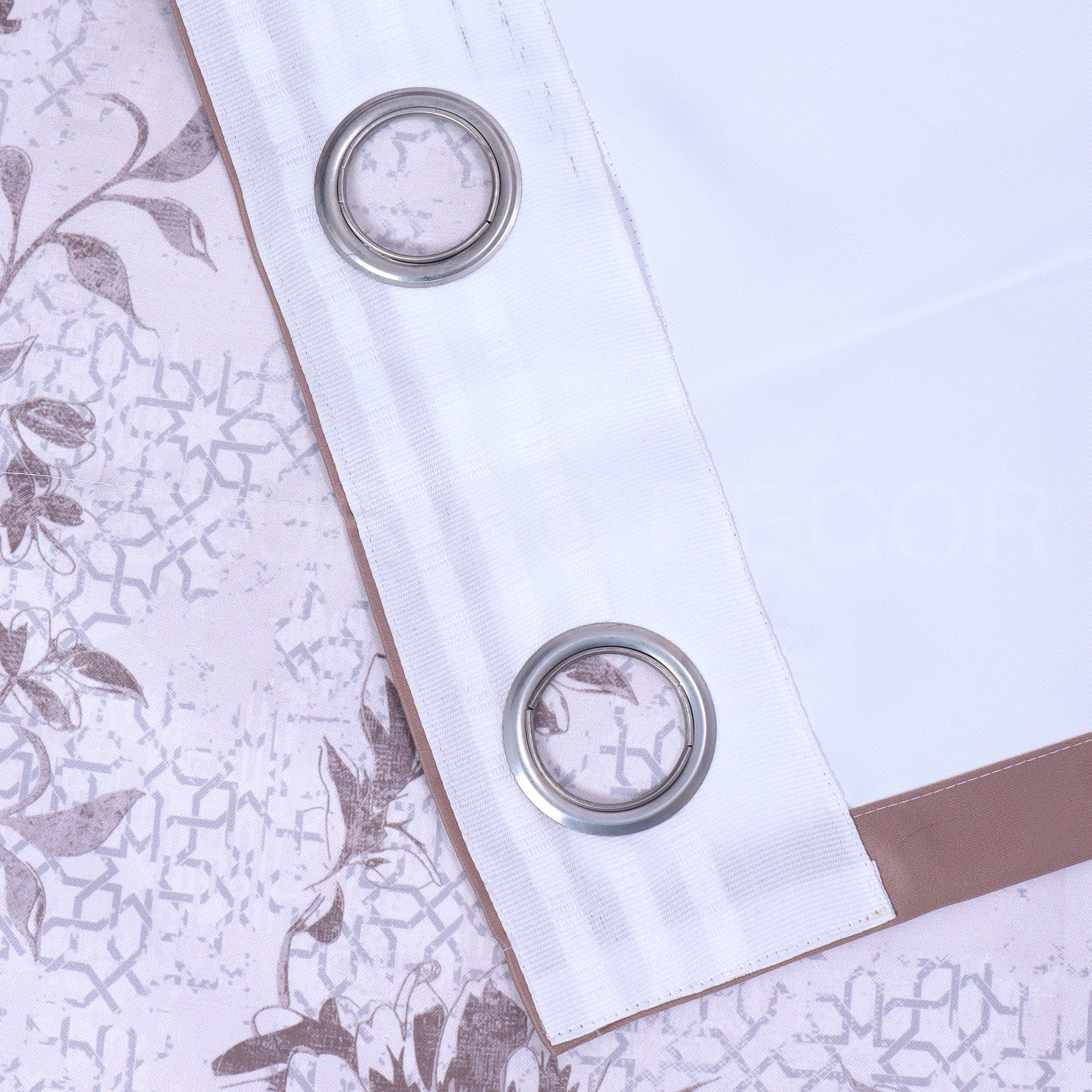 BRUSH & PAINT OMBRE FLOWER CAMEL EYELET CURTAIN FOR LIVING ROOM