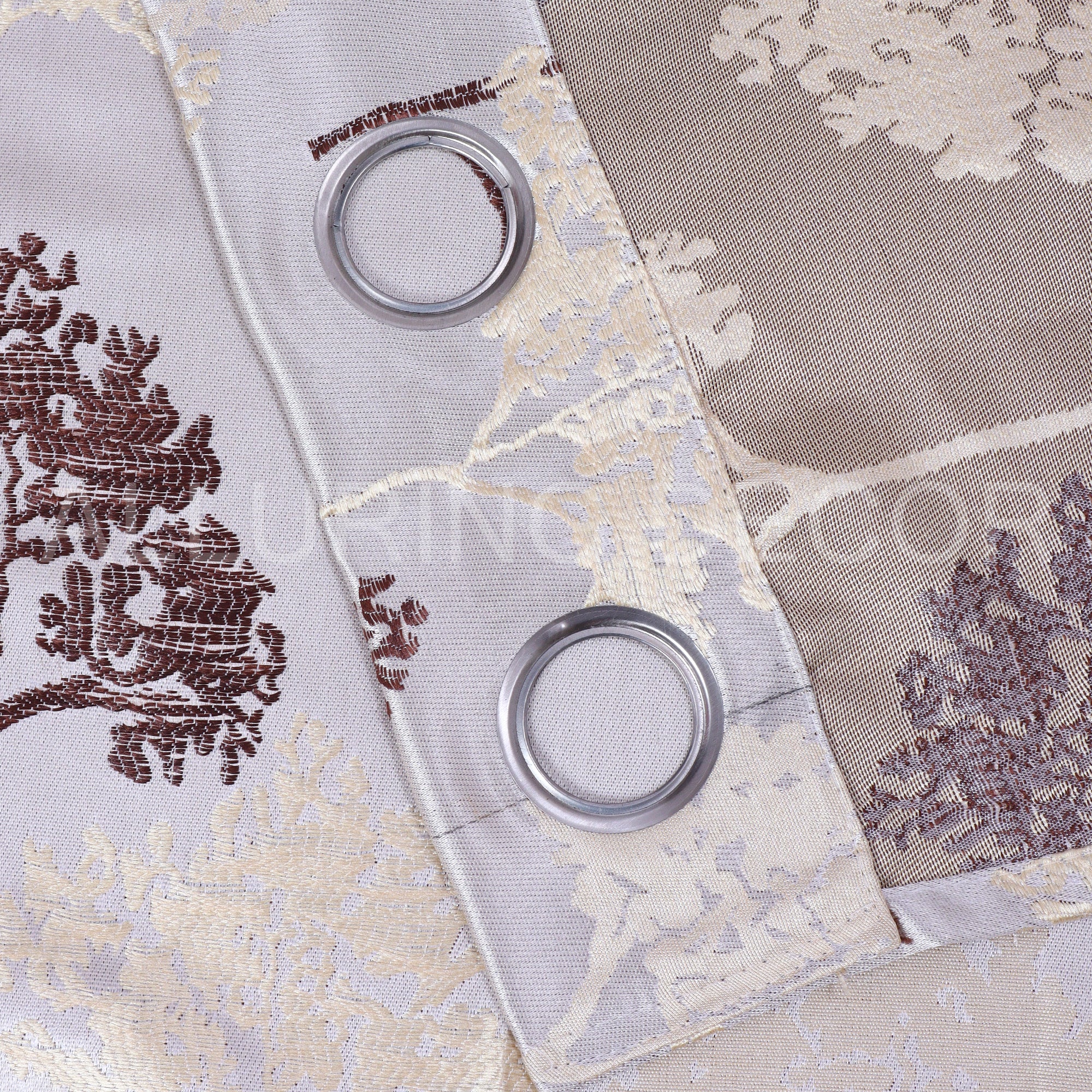 ELEGANT INDIAN PRINT GOLDEN BROWN CURTAINS FOR LIVING ROOM & BEDROOM