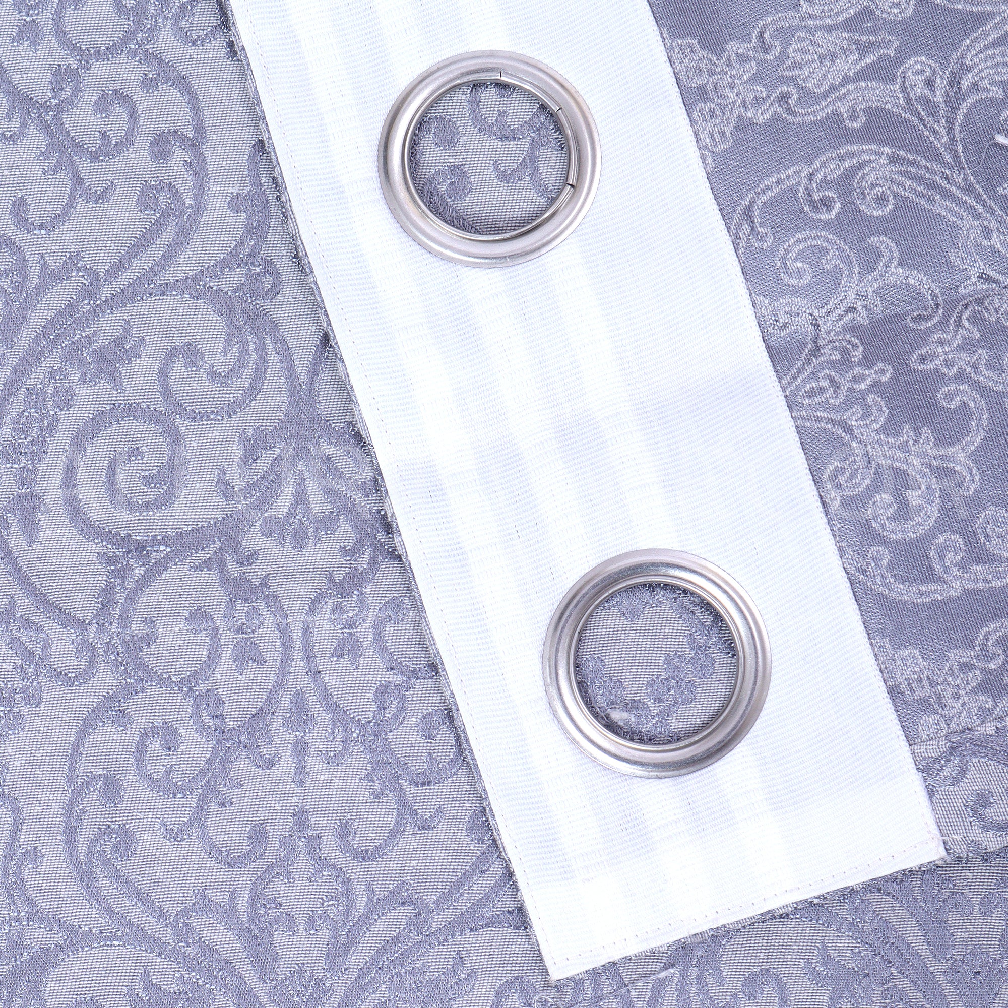 INDIAN MOTIFS  GRAY EYELET CURTAIN FOR BEDROOM &LIVING ROOM