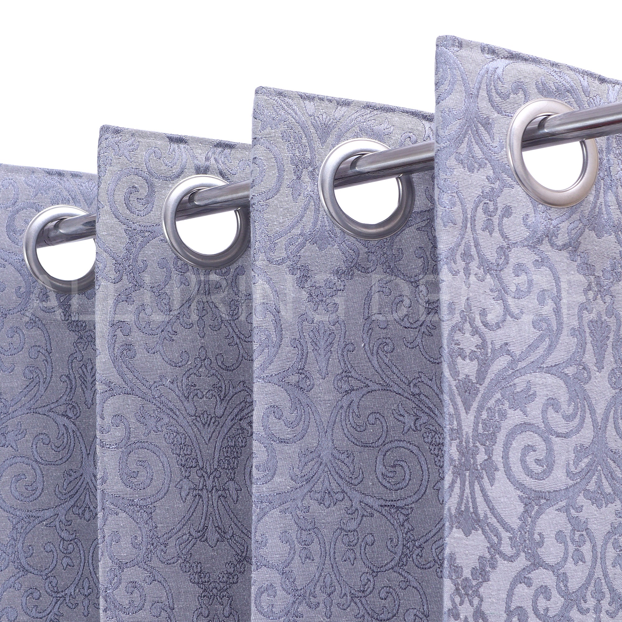INDIAN MOTIFS  GRAY EYELET CURTAIN FOR BEDROOM &LIVING ROOM