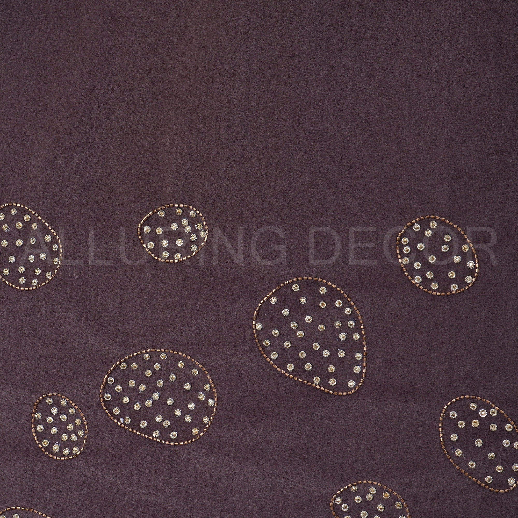 PATTERN OF SMALL DARK BROWN VELVET  EYELET CURTAIN FOR LIVING ROOM & BEDROOM