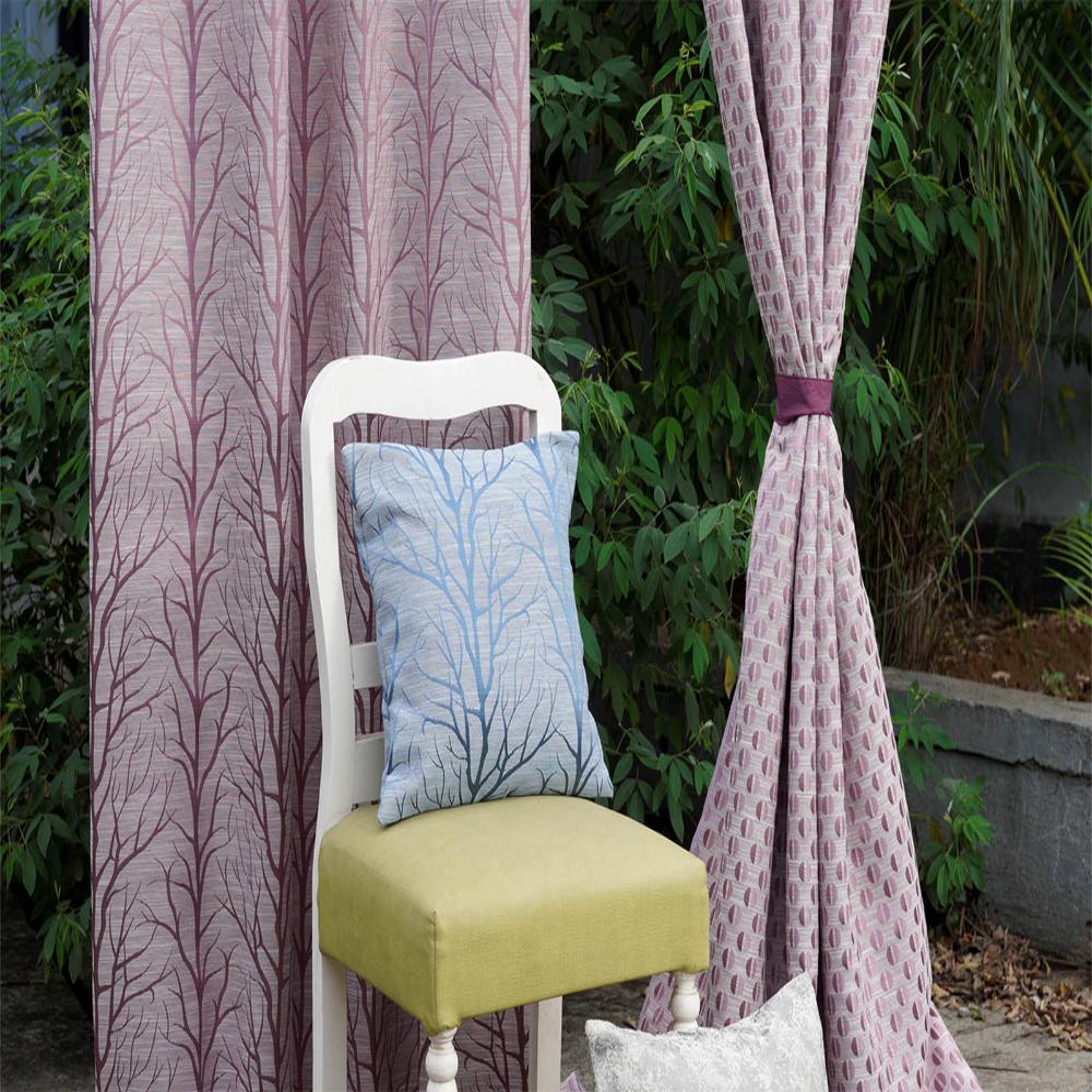 KONARK JACQUARD TREE PINK  MAIN CURTAIN FABRICS