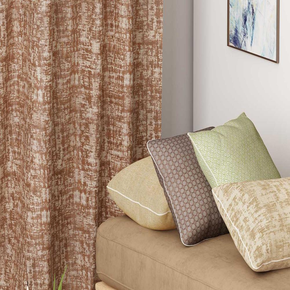 MOMENTUM  JACQUARD  BROWN  SMALL TEXTURE MAIN CURTAIN FABRIC