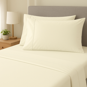 Oscar 100% cotton double bedsheet set : 400 102A TOFU SM