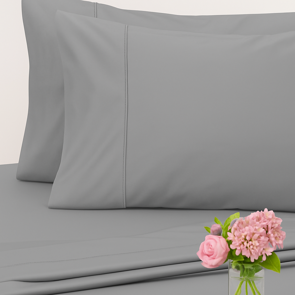Oscar 100% cotton double bedsheet set : 400 107A Drizzle SM