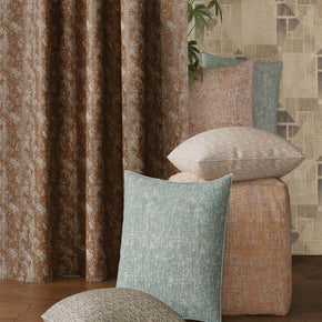 PEARL JACQUARD BIG TEXTURE BROWN MAIN CURTAIN FABRICS