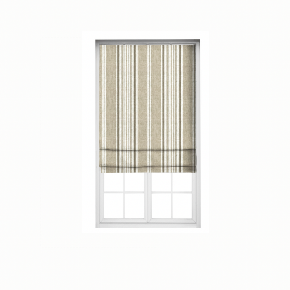 Roman Stripes Blind FABRICS WHITE  GRAY STRIPES