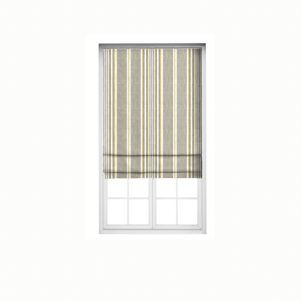 Roman Stripes silver stripe polyester linen Blind
