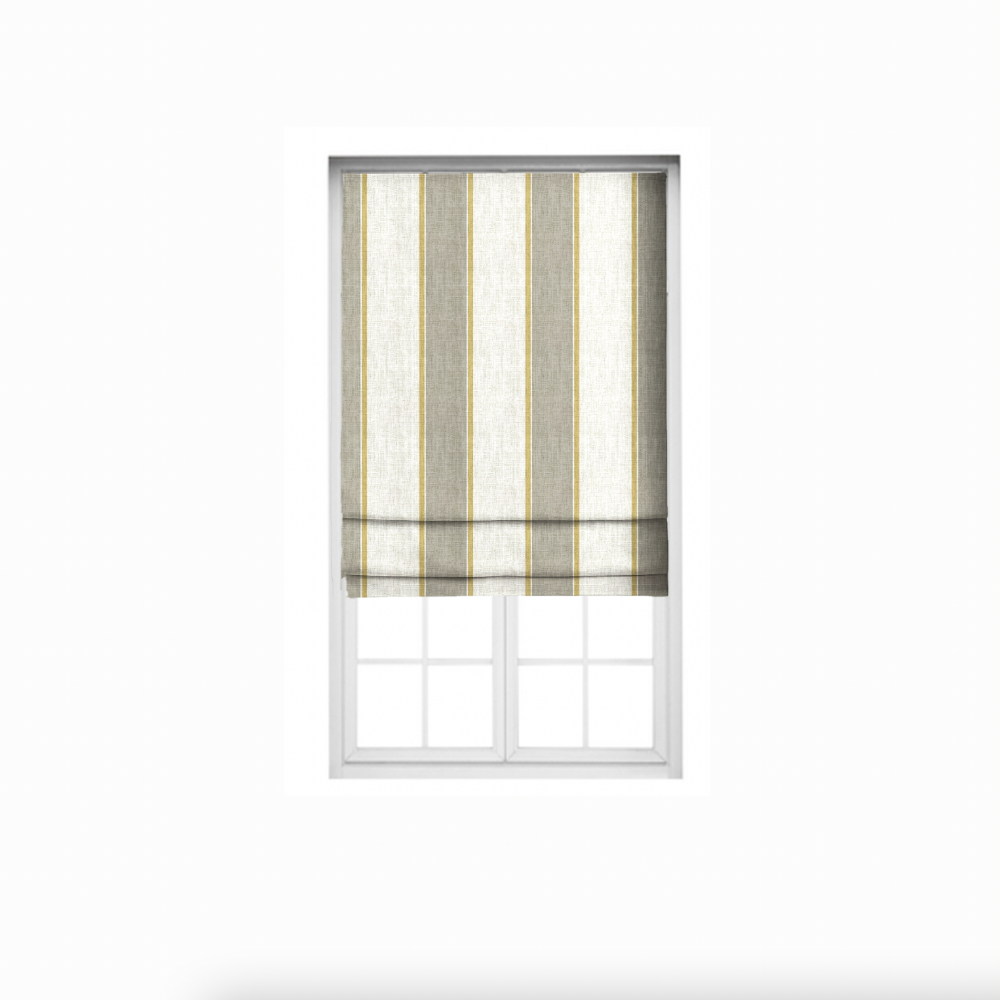 Roman Stripes Blind polyester linen silver beige