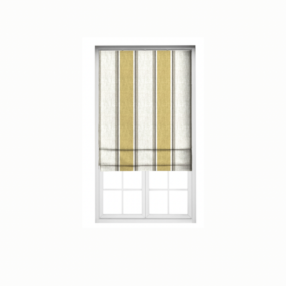 Roman Stripes  mustard gray polyester linen  stripe Blind fabrics