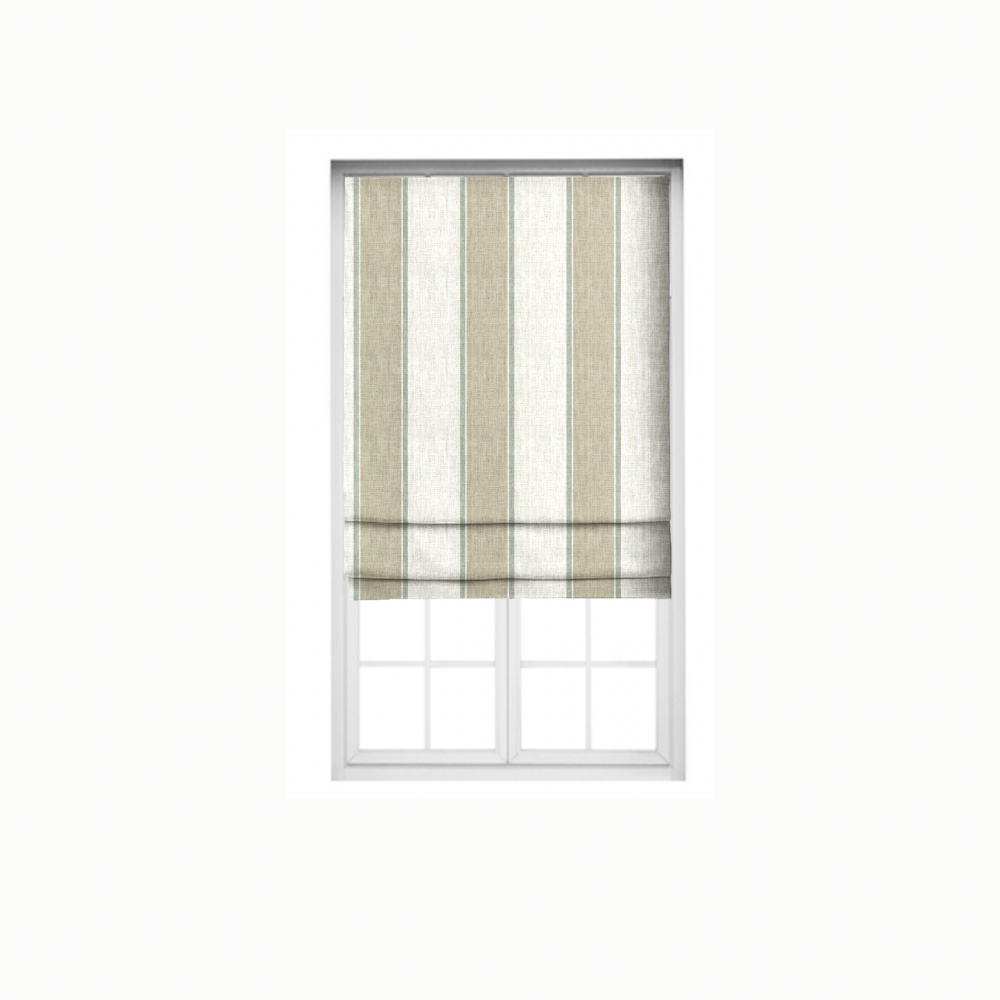 Roman Stripes Blind  beige white polyester linen fabrics