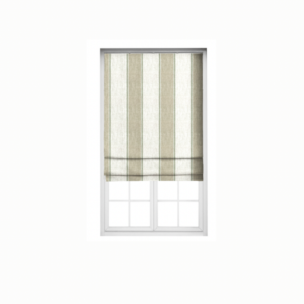 Roman Stripes beige white stripes polyester linen  Blind