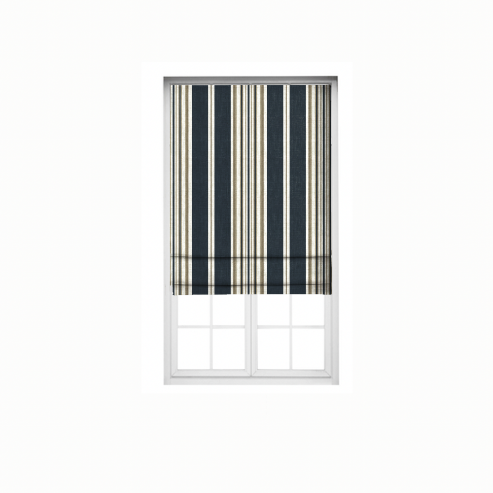 Roman Stripes Blind  mini gray black fabrics