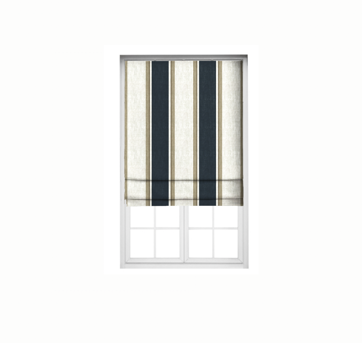 Roman Stripes Blind Fabrics polyester linen silver stripes