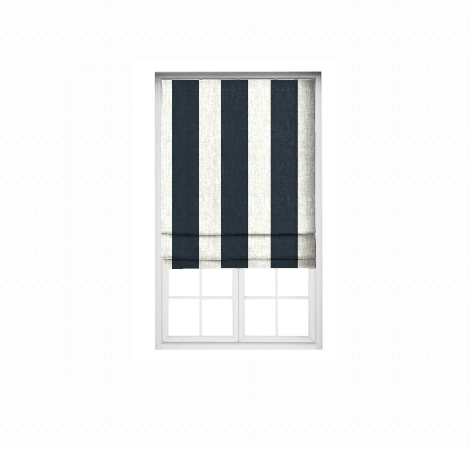 Roman Stripes Blind  Fabrics black and white big stripes