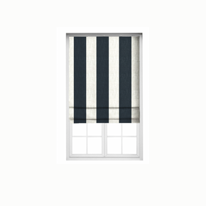 Roman Stripes Blind  Fabrics black and white big stripes