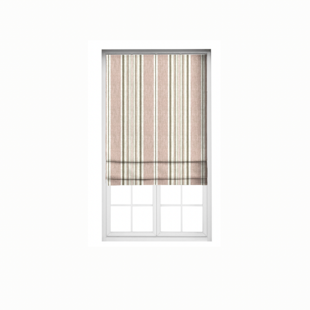 Roman Stripes  pink silver gray polyester linen Blind Fabrics