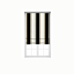 Roman Stripes Blind FABRIC POLYESTER LINEN BLACK GRAY