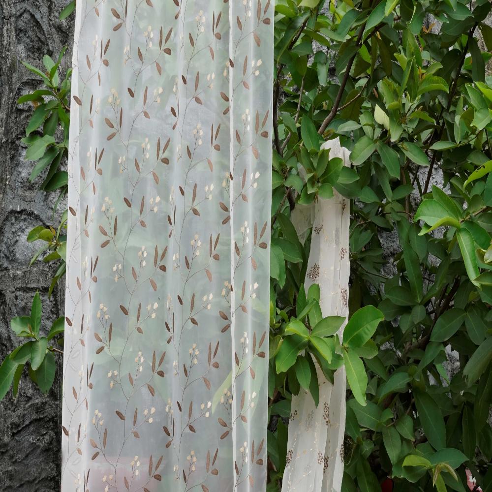 SINTRA EMBROIDERY BIG LEAF SHEER CURTAIN  FABRICS 29003
