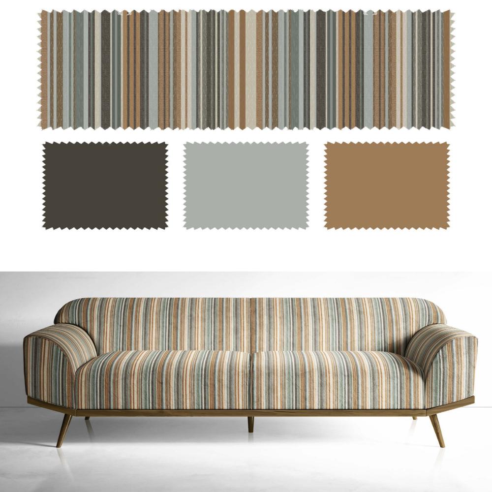 VELVET STRIPES POLYESTER UPHOLSTERY  VT II - 204