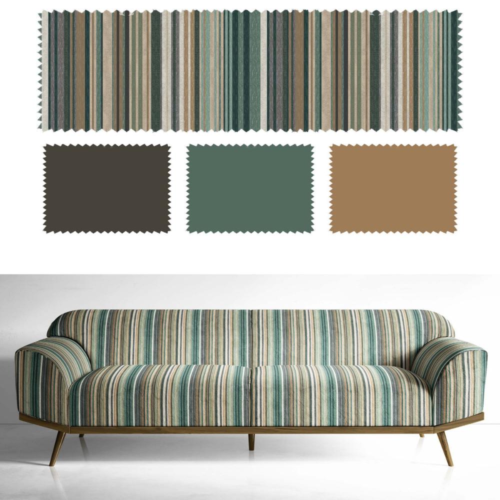 VELVET STRIPES POLYESTER UPHOLSTERY  VT II - 205