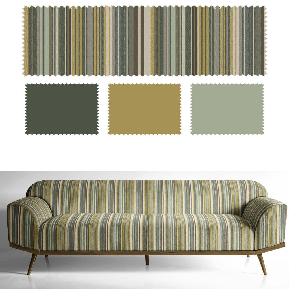 VELVET STRIPES POLYESTER UPHOLSTERY CHECK BEIGE  VT II - 206