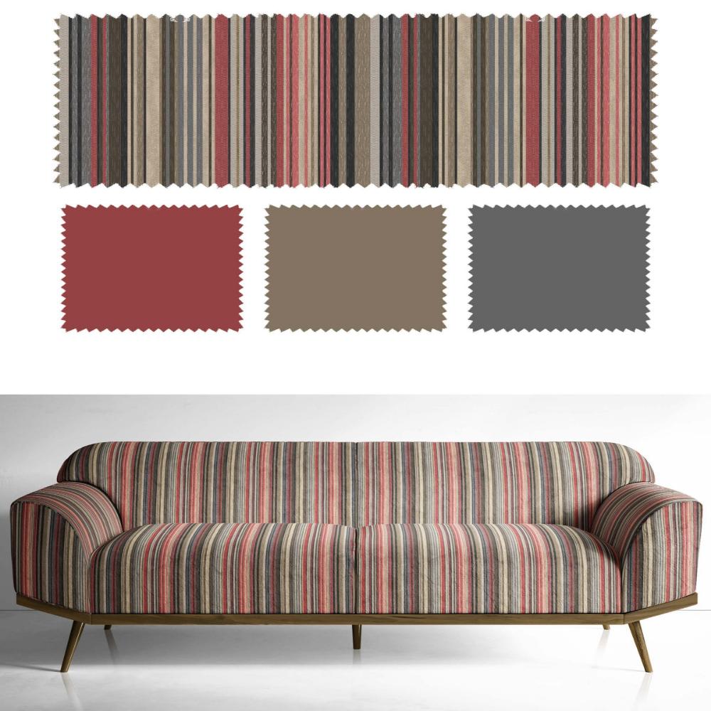 VELVET STRIPES POLYESTER UPHOLSTERY MULTICOLR  VT II -208