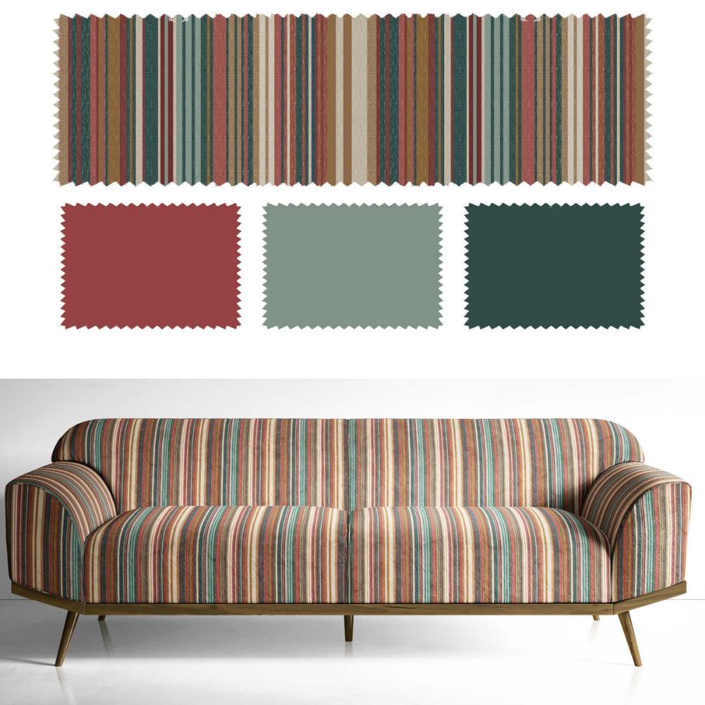 VELVET STRIPES POLYESTER UPHOLSTERY CHECK BROWN  VT - 209