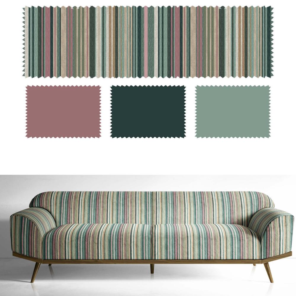 VELVET STRIPES POLYESTER UPHOLSTERY VT II - 212
