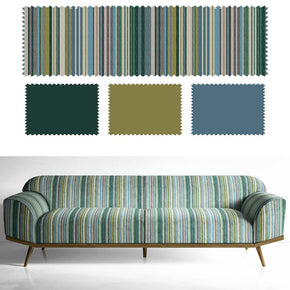 VELVET STRIPES POLYESTER UPHOLSTERY PASTEL BLUE  VT II - 203