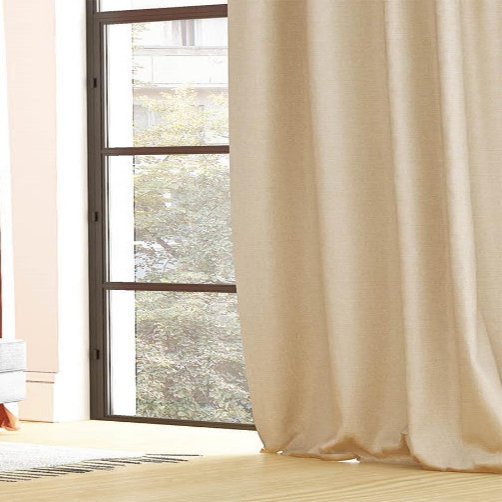 CONCEPT VELVET BEIGE PLAIN CURTAIN  FABRIC