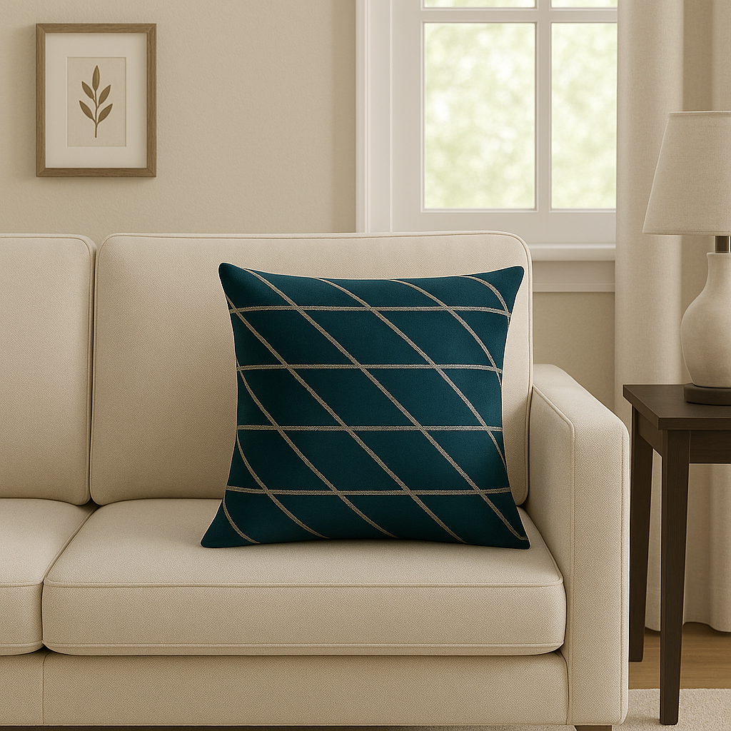 VELVET FABRIC WITH LACES WORK CUSHION COVER