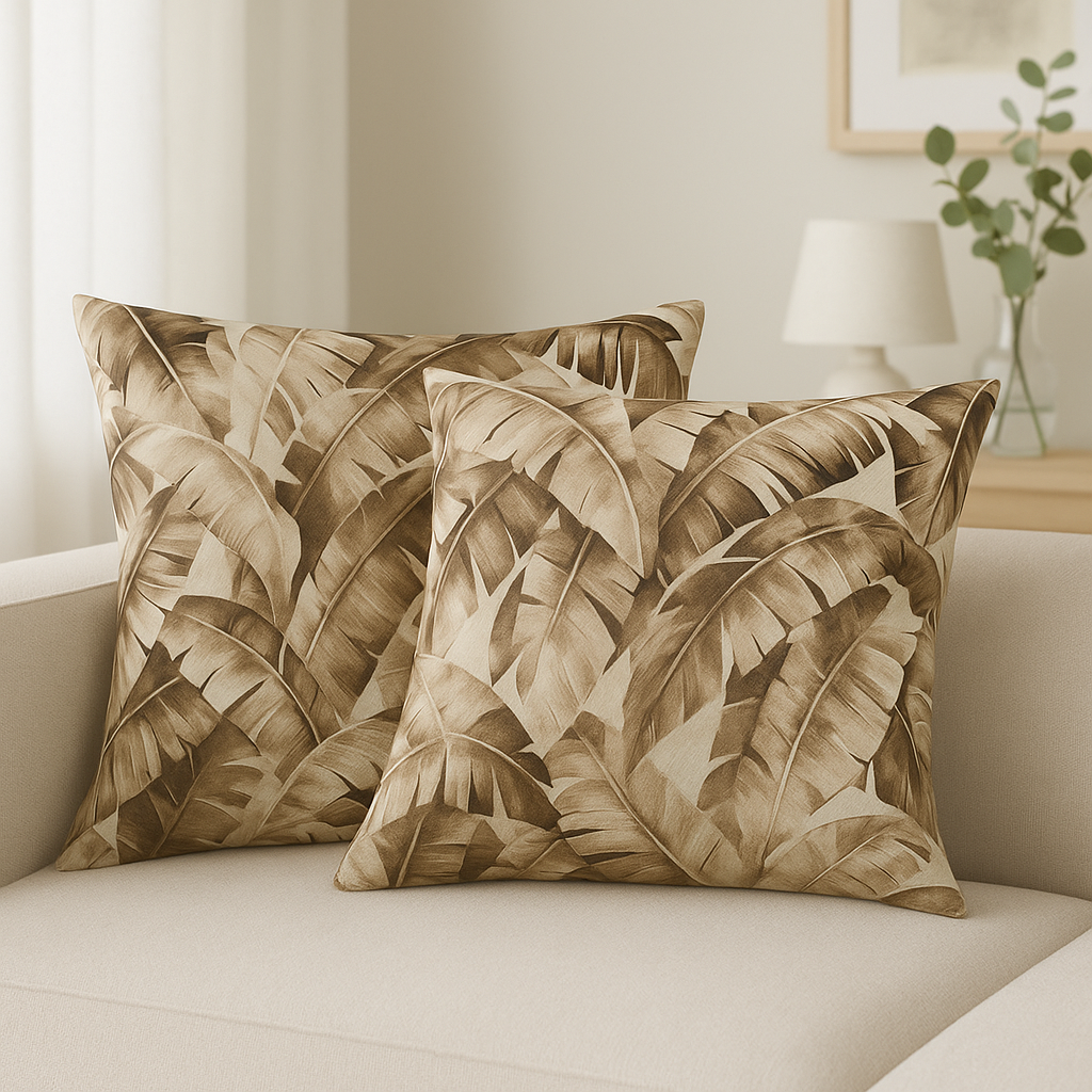 VELVET MONACO ETERNAL BROWN GREY CUSHION FABRICS