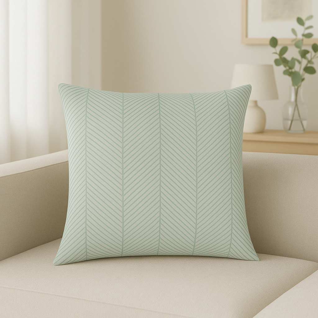 CHER ZIG-ZAG LIGHT TURQUASE CUSHION FABRICS MONACO ETERNAL