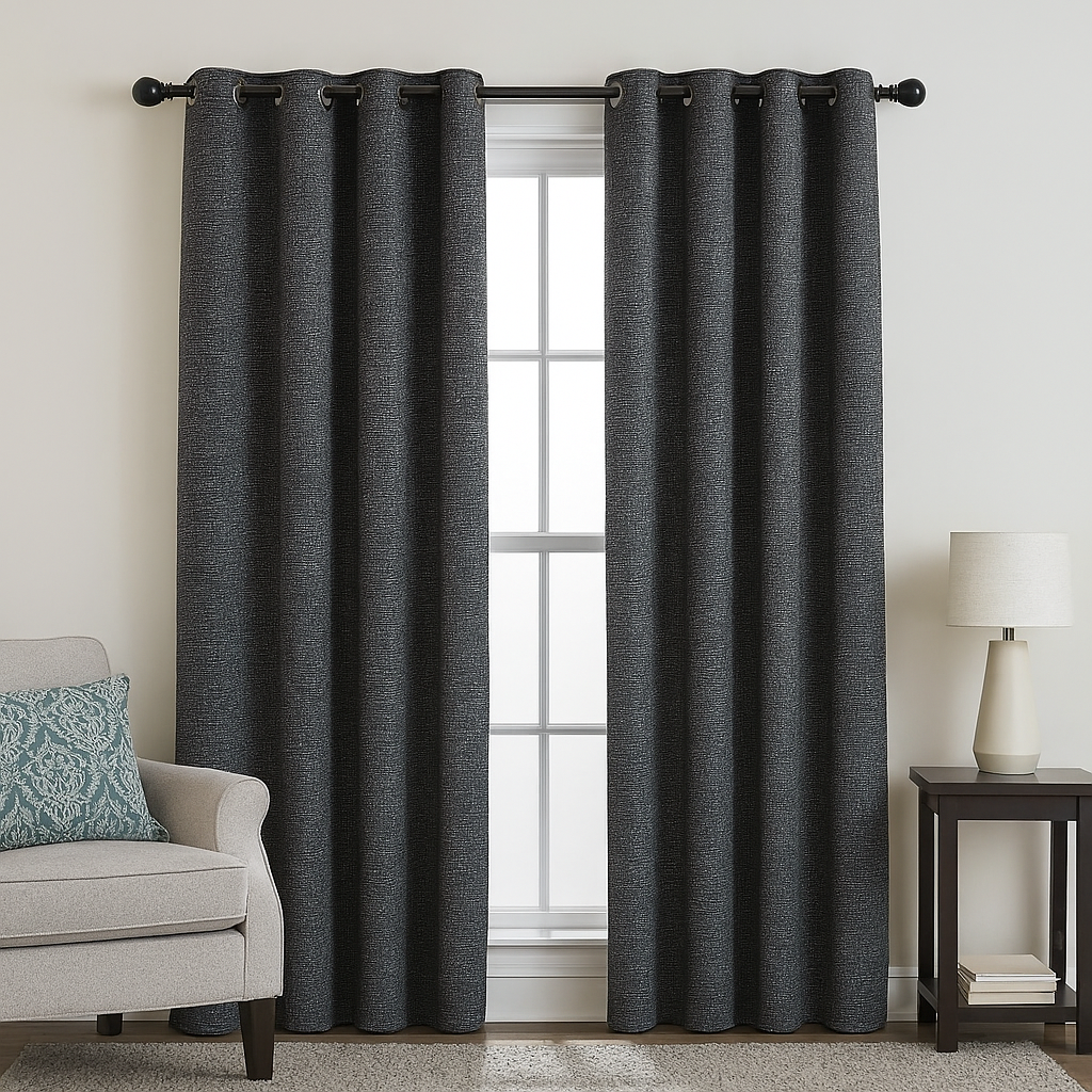 EZRA WHITE DOTS DARK BLUE TURQUISE CURTAIN FABRICS